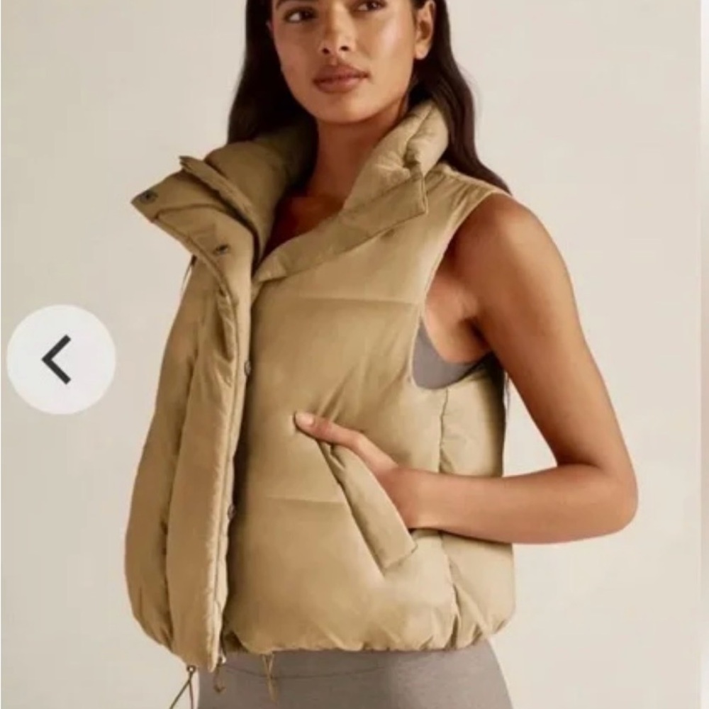 Women's Tan Puffer Vest